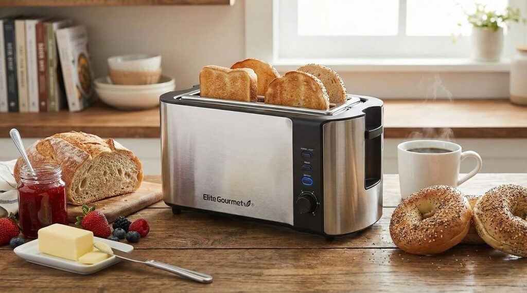 Elite Gourmet ECT-3100 Long Slot 4 Slice Toaster Reviews