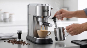 De’Longhi Dedica Espresso Machine with Manual Milk Frother