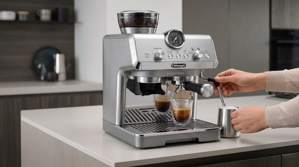 De'Longhi La Specialista Espresso Machine with Grinder, Milk Frother